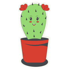 Retro Sticker Cartoon Character on White Background. Vector Illustration.