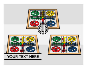 Ludo Board Outline SVG Silhouette, Ludo Clipart, Sports Svg, Ludo Svg, Ludo Game Svg, Ludo Board Png, Ludo Monogram Svg, Split Monogram, Circle Monogram 