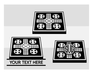 Ludo Board Outline SVG Silhouette, Ludo Silhouette, Sports Svg, Ludo Svg, Ludo Game Svg, Ludo Board Png, Ludo Monogram Svg, Split Monogram, Circle Monogram 