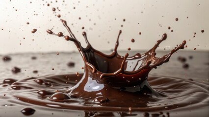 A splash of dark chocolate liquid