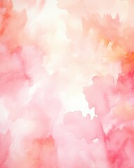 Fototapeta premium Watercolor background with pink and orange hues, creating a soft and vibrant aesthetic for graphic design