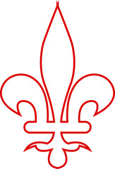 Fleur de Lys symbols or Fleur de Lis vector icon ornament Silhouette isolated on transparent background. Flower Lily Royal Medieval Heraldic french symbol. Classic emblems flower art pattern.
