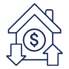 Mortgage rate savings increase icon