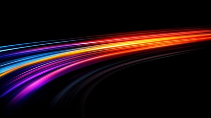 Abstract vibrant streaks flow dynamically across black background. AI Generated