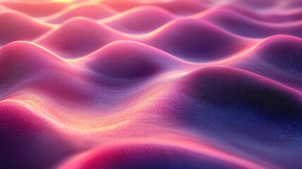 Obraz premium Abstract representation of flowing waves in vibrant colors, creating a surreal landscape effect