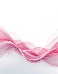 Naklejka premium Delicate Pink Ribbon Waves on White Background for Romantic Designs