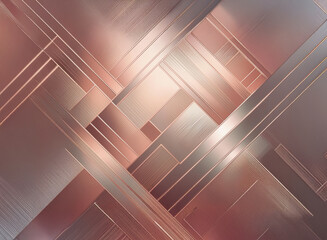 Abstract geometric background with bronze metallic lines and shapes in an art deco style. Diagonal and rectangular shapes form a decorative pattern.