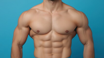 Fototapeta premium Defined Abdominal Muscles Under Perfect Lighting for Fitness Motivation and Concept Inspiration Close-Up Shot