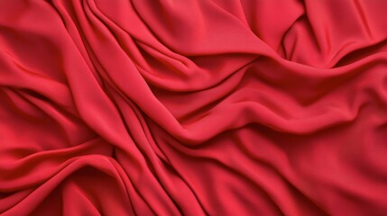 Obraz premium Elegant Red Satin Fabric Texture with Soft Drapes and Waves