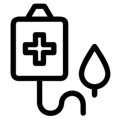 Fototapeta premium Blood donation icon with bag and drop for healthcare design