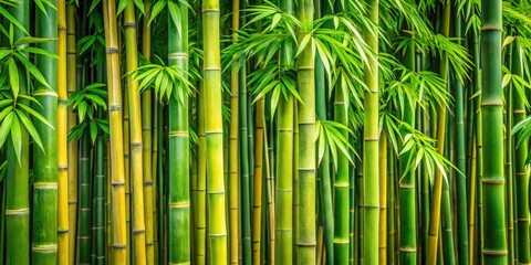 Obraz premium Lush Green Bamboo Forest A Serene and Vibrant Natural Background of Tall, Slender Bamboo Stalks with Fresh Green Leaves