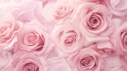 Close-up of soft pink rose petals in full bloom, symbolizing romance, love, and natural beauty, ideal for floral backgrounds and artistic designs.