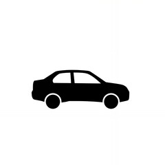 Simple Black Car Icon Illustration for Transportation or Automotive Design
