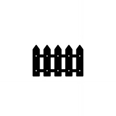 Simple Black and White Picket Fence Illustration for Graphic Design