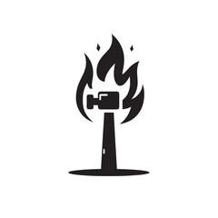 Flaming camera on a pole.