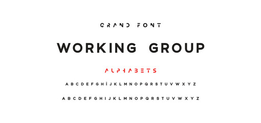 Abstract Fashion font alphabet. Minimal modern urban fonts for logo, brand etc. Typography typeface uppercase lowercase and number. vector illustration