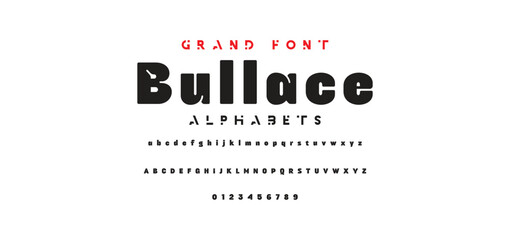 Abstract Fashion font alphabet. Minimal modern urban fonts for logo, brand etc. Typography typeface uppercase lowercase and number. vector illustration