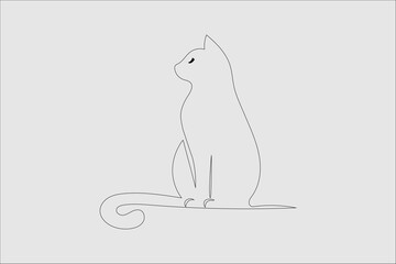 Cute vector illustration of a white cat with detailed fur and expressive eyes on transparent background