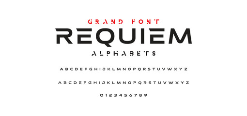 Abstract Fashion font alphabet. Minimal modern urban fonts for logo, brand etc. Typography typeface uppercase lowercase and number. vector illustration