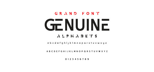 Abstract Fashion font alphabet. Minimal modern urban fonts for logo, brand etc. Typography typeface uppercase lowercase and number. vector illustration