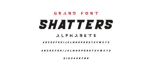 Abstract Fashion font alphabet. Minimal modern urban fonts for logo, brand etc. Typography typeface uppercase lowercase and number. vector illustration