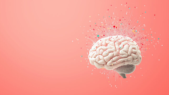 Brain Burst: A captivating visual representation of the human brain exploding with vibrant colors and intricate details, symbolizing the vast potential and endless possibilities of human thought.