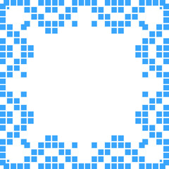 Blue Grid Embroidery Border
