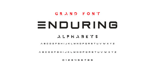 Abstract Fashion font alphabet. Minimal modern urban fonts for logo, brand etc. Typography typeface uppercase lowercase and number. vector illustration