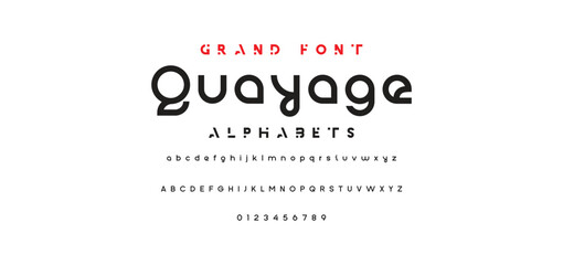 Abstract Fashion font alphabet. Minimal modern urban fonts for logo, brand etc. Typography typeface uppercase lowercase and number. vector illustration