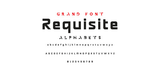 Abstract Fashion font alphabet. Minimal modern urban fonts for logo, brand etc. Typography typeface uppercase lowercase and number. vector illustration