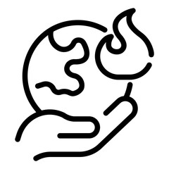 global warming Line Icon