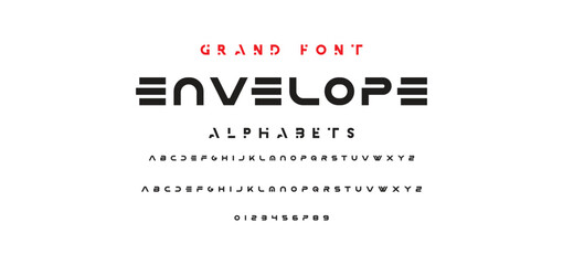 Abstract Fashion font alphabet. Minimal modern urban fonts for logo, brand etc. Typography typeface uppercase lowercase and number. vector illustration