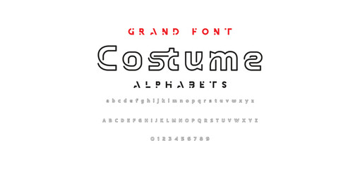 Abstract Fashion font alphabet. Minimal modern urban fonts for logo, brand etc. Typography typeface uppercase lowercase and number. vector illustration