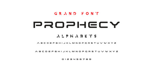 Abstract Fashion font alphabet. Minimal modern urban fonts for logo, brand etc. Typography typeface uppercase lowercase and number. vector illustration