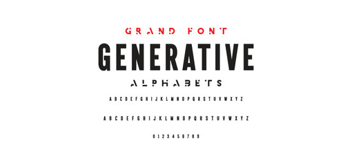 Abstract Fashion font alphabet. Minimal modern urban fonts for logo, brand etc. Typography typeface uppercase lowercase and number. vector illustration