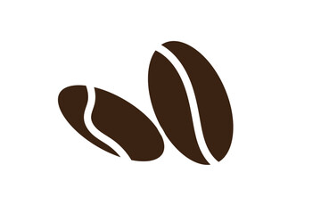 Two coffee beans icon set. Espresso vector illustration. Coffee shop logo. Roasted coffee symbol. Hot drink aroma isolated sign. Variety Design. EPS10