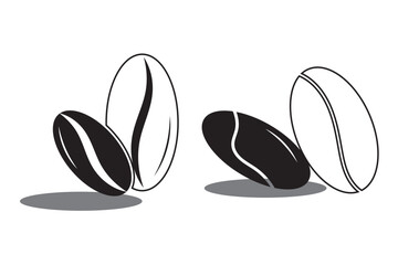 Coffee bean icon, coffee bean symbol vector. Coffee shop logo. Roasted coffee sign. EPS10 