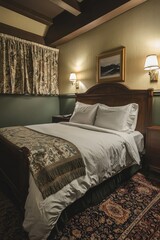 Comfortable guest room, cozy bedding, welcoming atmosphere.