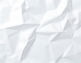 Obraz premium Close-up image of a crumpled white paper texture showcasing the deep creases and uneven folds. The paper appears worn and scrunched, with sharp angular wrinkles and soft shadows .