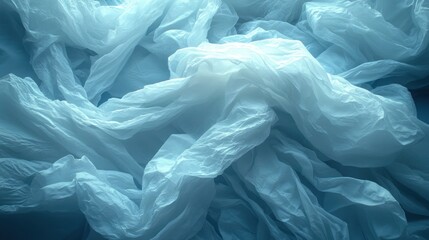 Fototapeta premium Plastic sheets, crumpled, studio, environmental problem