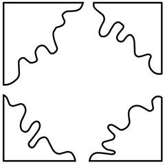 Abstract Wavy Frame illustration on white grasshopper background