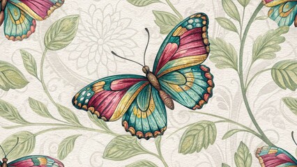 Silhouette Butterfly Wallpaper Art: Hand-Painted Insect on Textured Background
