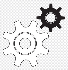 Gear icon. Gear Settings symbol. Two and Three Gear icon, cogwheel. Functions symbol. Settings icon vector Illustration. Two and Three Gear icon. EPS 10