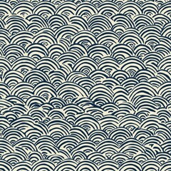 Traditional Japanese Wave Pattern Seamless Design for Backgrounds