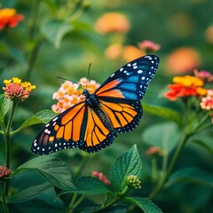 Fototapeta premium Monarch butterfly on flower