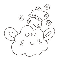 Cute Spring easter outlying doodles 