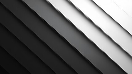 Fototapeta premium A striking abstract background featuring a gradient of black and white diagonal stripes. The contrast enhances the visual appeal, making it perfect for modern design projects.