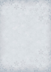 和紙に描いた桜の花びらの透かし模様モノトーンフレーム【手描き水彩】コピースペースあり