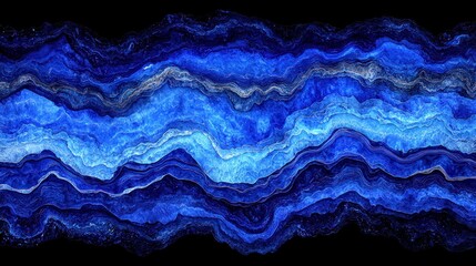 Obraz premium Abstract blue wave pattern on black background for digital art