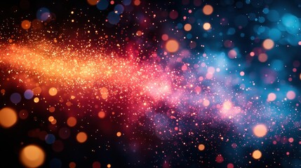 Fototapeta premium Abstract colorful bokeh lights background for festive designs